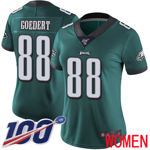 Women Philadelphia Eagles 88 Dallas Goedert Midnight Green Team Color Vapor Untouchable NFL Jersey Limited1